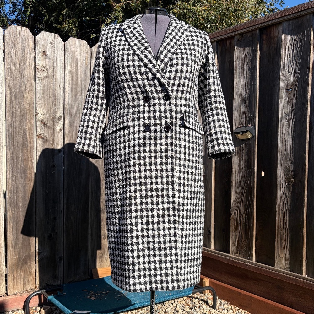 Long Houndstooth Coat